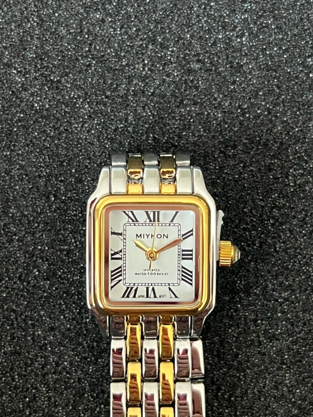MIYON Two-Tone Square Dial Watch - Gold & Silver